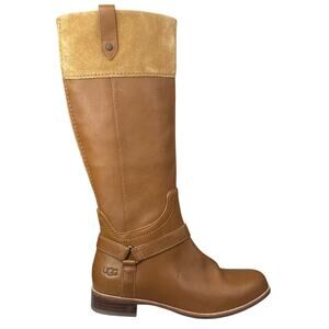 NWOT UGG Women’s Olinda Brown Leather Riding Boot Size US 7